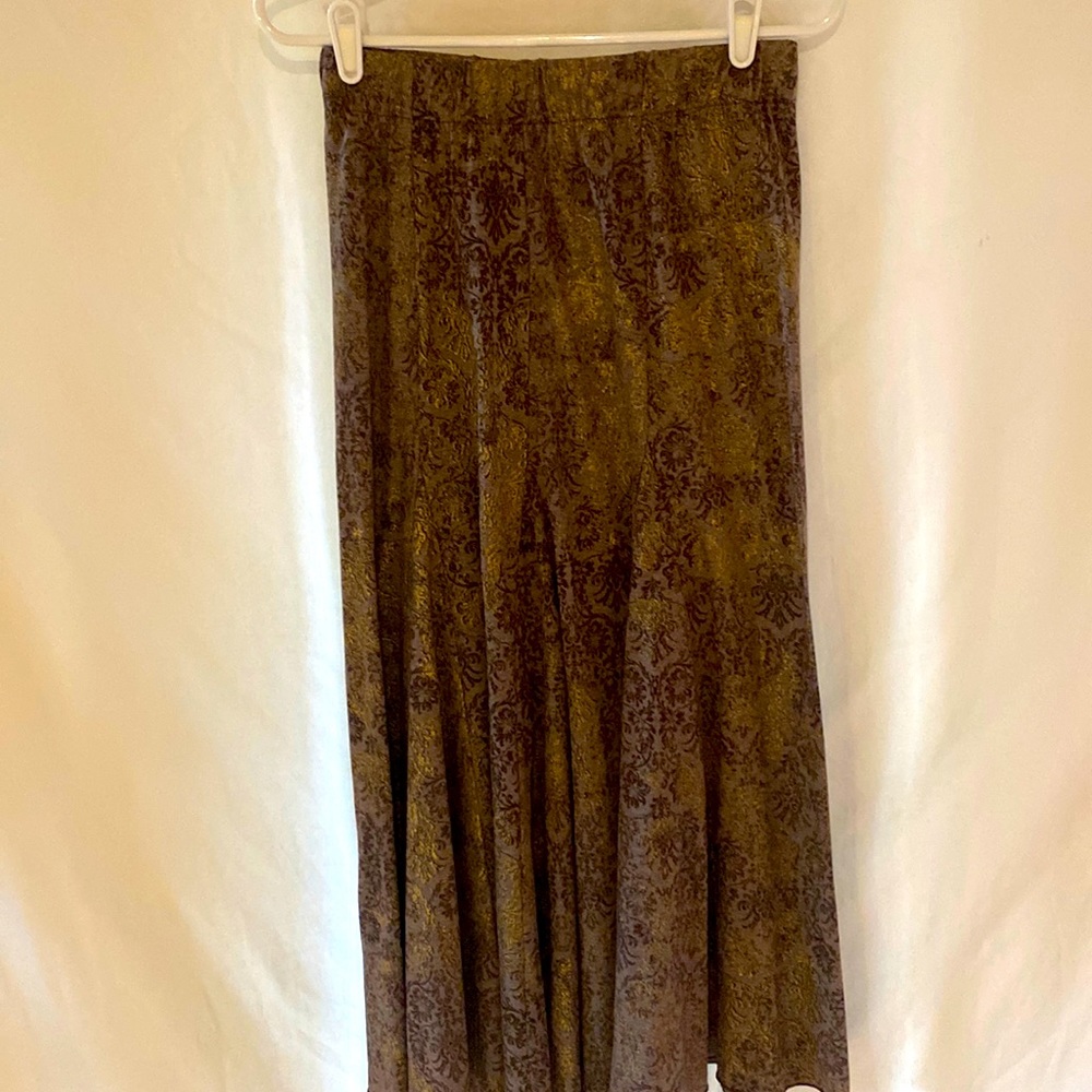 Brown and gold paneled skirt